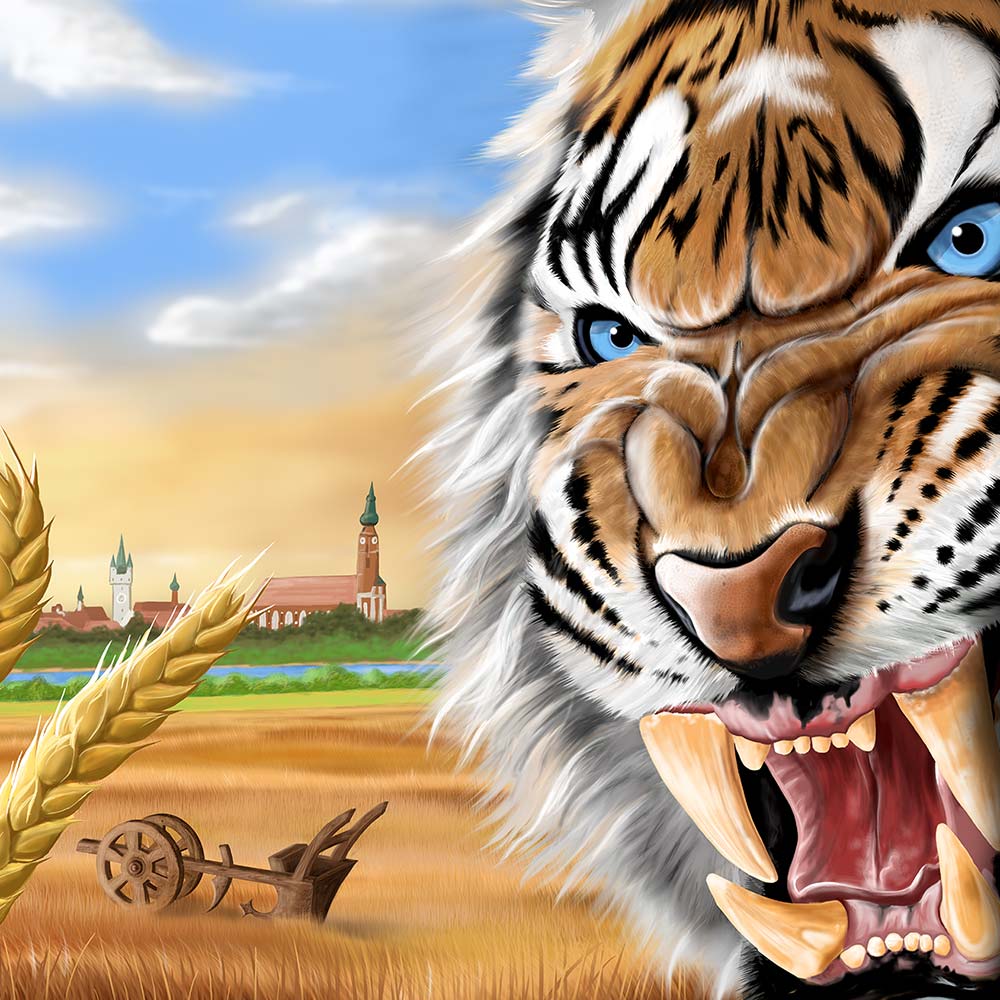 Straubing Tigers Illustration: Angry Tiger