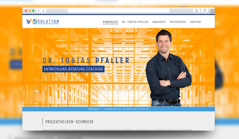 Homepage TP+ Solution Projektheldenschmiede Dr. Tobias Pfaller Bad Tölz
